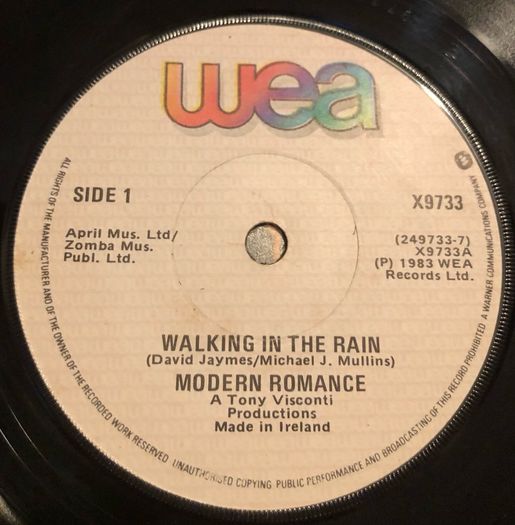 Modern Romance - Walking In The Rain (1983) Irish 7"