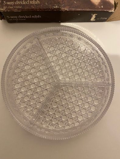 Serving dish - Crystal divider dish