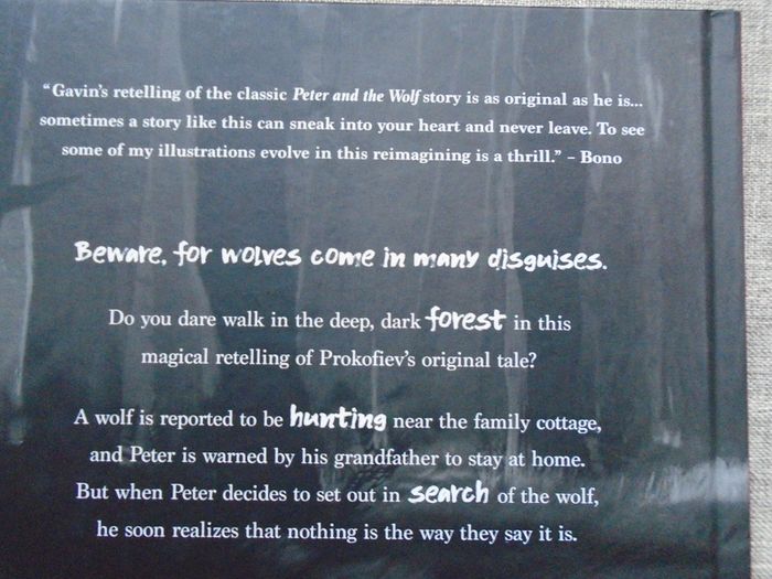 Hardback book, Peter and the Wolf, Gavin Friday.Book
