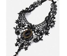 Vintage Style Necklace with a Black Stone