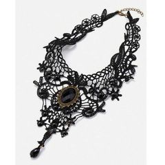 Vintage Style Necklace with a Black Stone