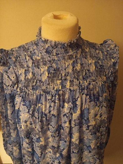 & Other Stories Smocked Blouse 36 uk 8 10