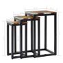 Nesting Tables 3 pcs Solid Teak Wood and Polyresin Image 8