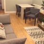 6 x IKEA NILS dining chairs with armrests in grey with black legs Image 3