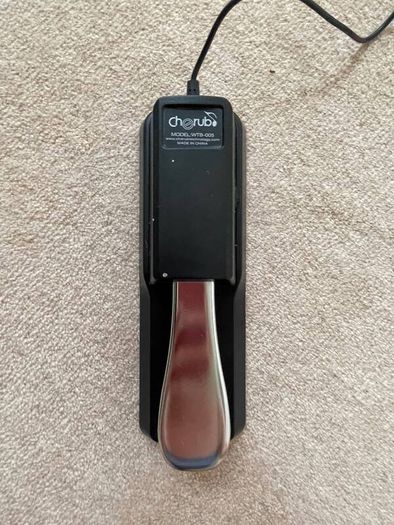 Casino portable keyboard with stand and footpedal.