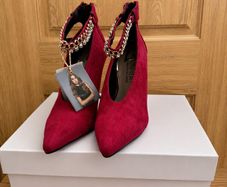 Una Healy Red Suede High Heel Court Shoes UK 6 EU 39 New With Box