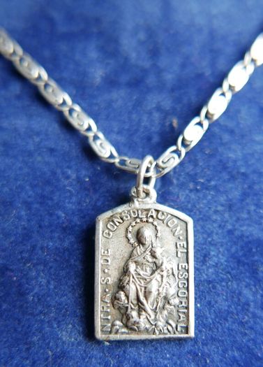 Vintage Catholic Pendant on Sterling Silver 925 Necklace length 20" - 4,6g