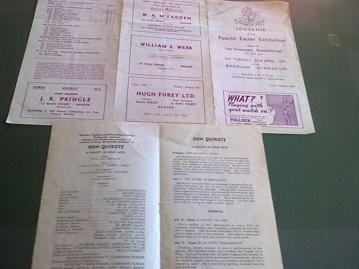 2 souvenir programmes Bangor Art Club Belfast Opera House Ireland