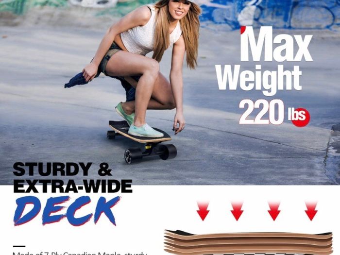 Skateboard, 27 x 8 inch Complete Skateboard for Kids Teens and Adults, 7 Layer Canadian Maple Double Kick Deck (MULTIPLE DESIGNS)