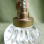 Vintage Iridescent Glass Perfume Bottle and Puffer. Image 5