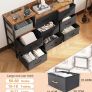 Chest of Drawers Bedroom, 8 Fabric Drawers, Retro Color, 30x132x88cm Contains 2 USB & 2 AC Ports Sockets, Storage Dresser with 8 Fabric Drawers Suitable for Bedrooms, Living Rooms Image 6