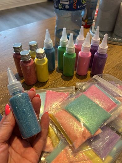 glitter and paint
