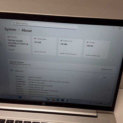 Hp Probook 440 G8 | Intel Core I5-1135g7 | 16gb Ram | 256gb M.2 Ssd Laptop