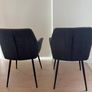 Set of 4 Grey Fabric Dining Chairs - Like New Image 3