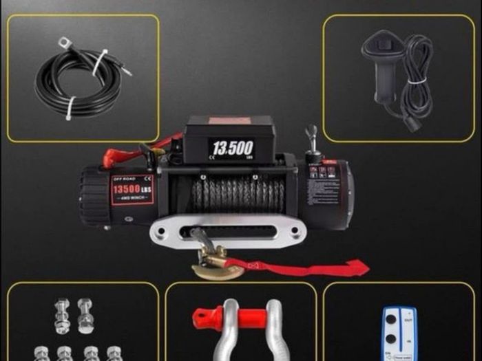 Electric Winch 13500 LBS/ 6123KG 12V 27M/92FT Synthetic Tow Rope