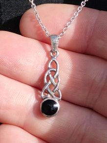 Celtic Knot and Onyx Sterling Silver pendant set