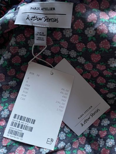 &other stories wrap around dress flowers pattern long sleeve new size 10