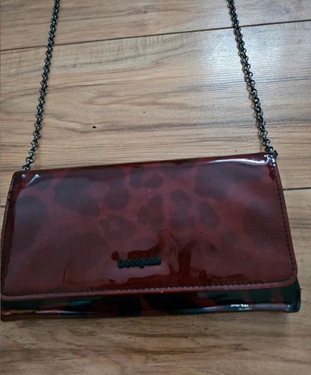 Desigual Animal Print Patent Leather Bag