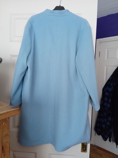 H+M baby blue 3/4 length coat