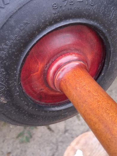 24" Vintage Wooden Turned Firestone Ashtray