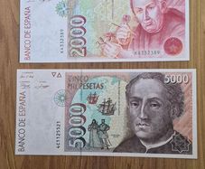 Pre Euro Spain Peseta Banknotes Complete High Denomination Set