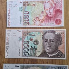 Pre Euro Spain Peseta Banknotes Complete High Denomination Set