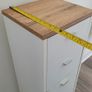 Modern Slim Storage Cabinet - White and Oak Finish Image 5