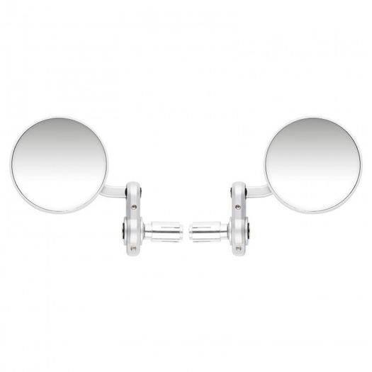 Round 22mm Motorcycle Bar End Mirrors - Silver