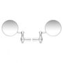 Round 22mm Motorcycle Bar End Mirrors - Silver Image 3