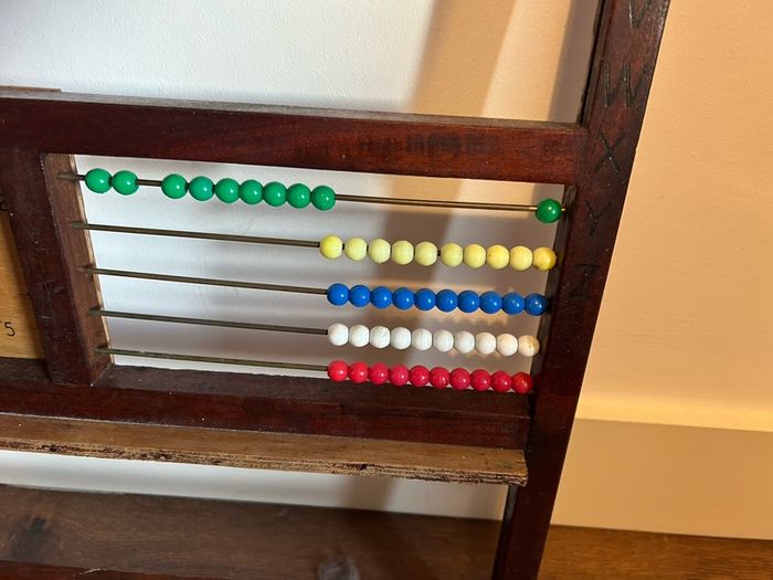 Vintage children's wooden educational learning frame