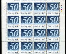 2007 Ireland 50th Anniversary of the IPA Institute of Public Administration Commemorative Stamp Sheetlet Plate 1A1A1A1A Mint Never Hinged (MNH)