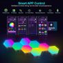 Hexagon Lights Gaming with Remote & App Control, 12 Pack RGB Led Hex Light Panels, Geometry Night Lamp DIY Hexagon Smart Wall Lights Sync to Music for Room Bar Decor Gaming Setup Image 3