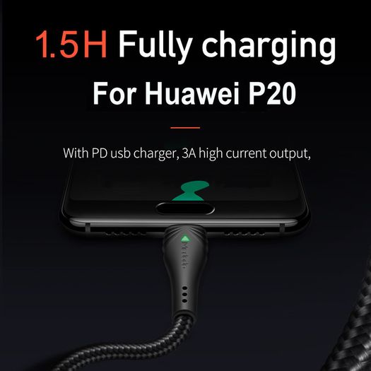 MCDODO 2M 60W/3A Laptop/Mobile/Tablet PD/QC 4.0 Fast Charger & Data Sync Type-C Male/Male Zinc Alloy & Nylon Braided Cable (Brand New/Warranty)