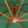 Hanging Parasol 350 cm Wooden Pole Green Image 2