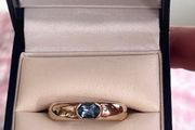 9ct Gold Vintage Blue Gemstone Ring