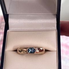 9ct Gold Vintage Blue Gemstone Ring