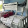 White solid wood sturdy double bed bunk Image 2