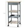 Multi-tier Rolling Kitchen Trolley Serving Cart with 3-Bottle Wine Rack, 1 Drawer, 1 Tray Image 2