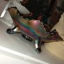 Antirque Amethyst Carnival Glass Grape and Cable Footed Bowl Circa 1908 to 1920 Image 3