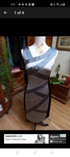 Ladies JAX Black and grey fitted dress, fully lined. Beautiful quality.