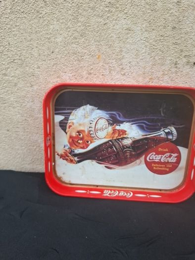 Coca cola tin tray postage possible