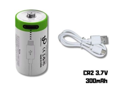 CR2 Rechargeable Battery USB 3.7V Li ion