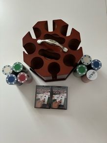 Wooden Texas Holdem Poker Set Unused