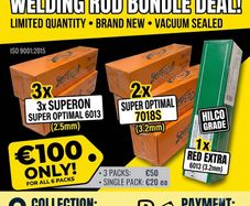 6 Packs Welding Rods 6013 (Superon 2.5mm & Hilco 3.2mm) - Bundle