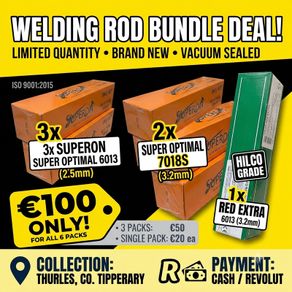 6 Packs Welding Rods 6013 (Superon 2.5mm & Hilco 3.2mm) - Bundle