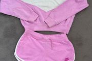 Nike cropped sweatshirt and shorts
