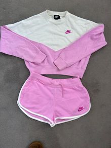 Nike cropped sweatshirt and shorts