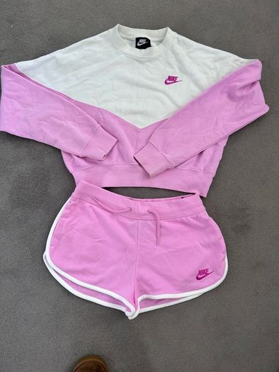 Nike cropped sweatshirt and shorts