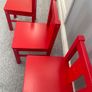 Red Children Table and Chairs. Ikea Lack and Kritter Image 2