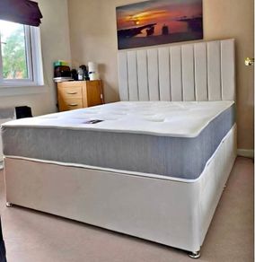 Double bed with mattress, all sizes nd color options